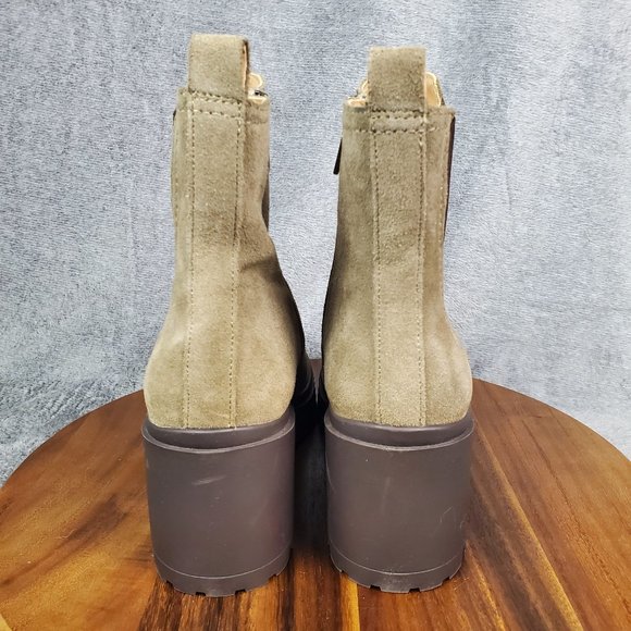 Blondo Boots Womens 11 M Beige Suede Leather Chelsea Side Zip Waterproof Booties - Picture 4 of 10